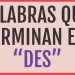 palabras que terminan en DES